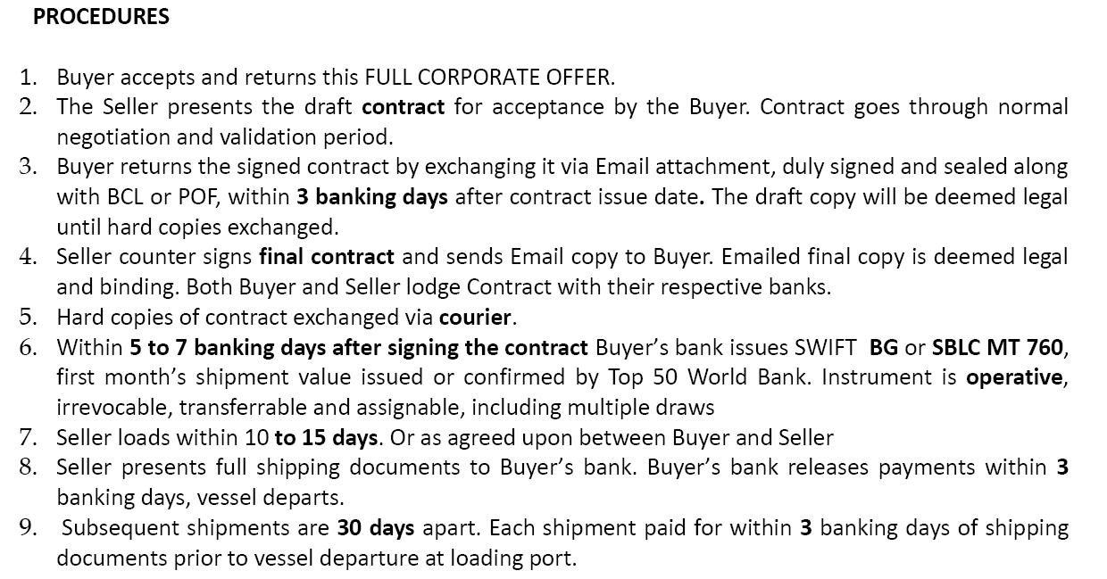 sugar offer procedure