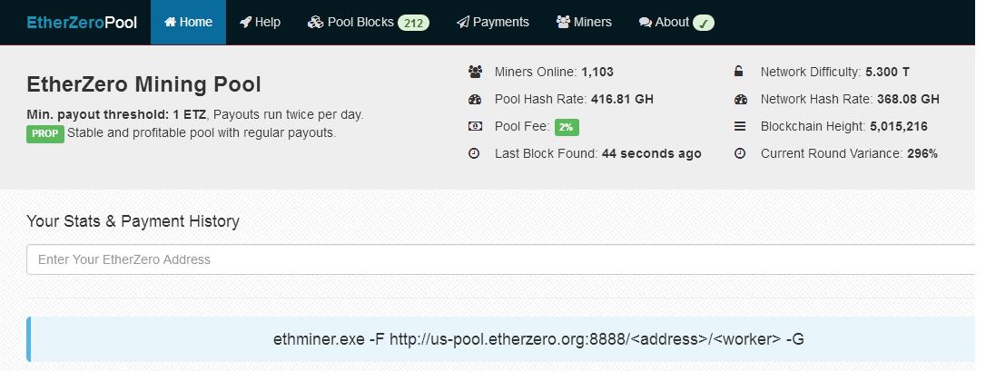 EtherZeto pool and power